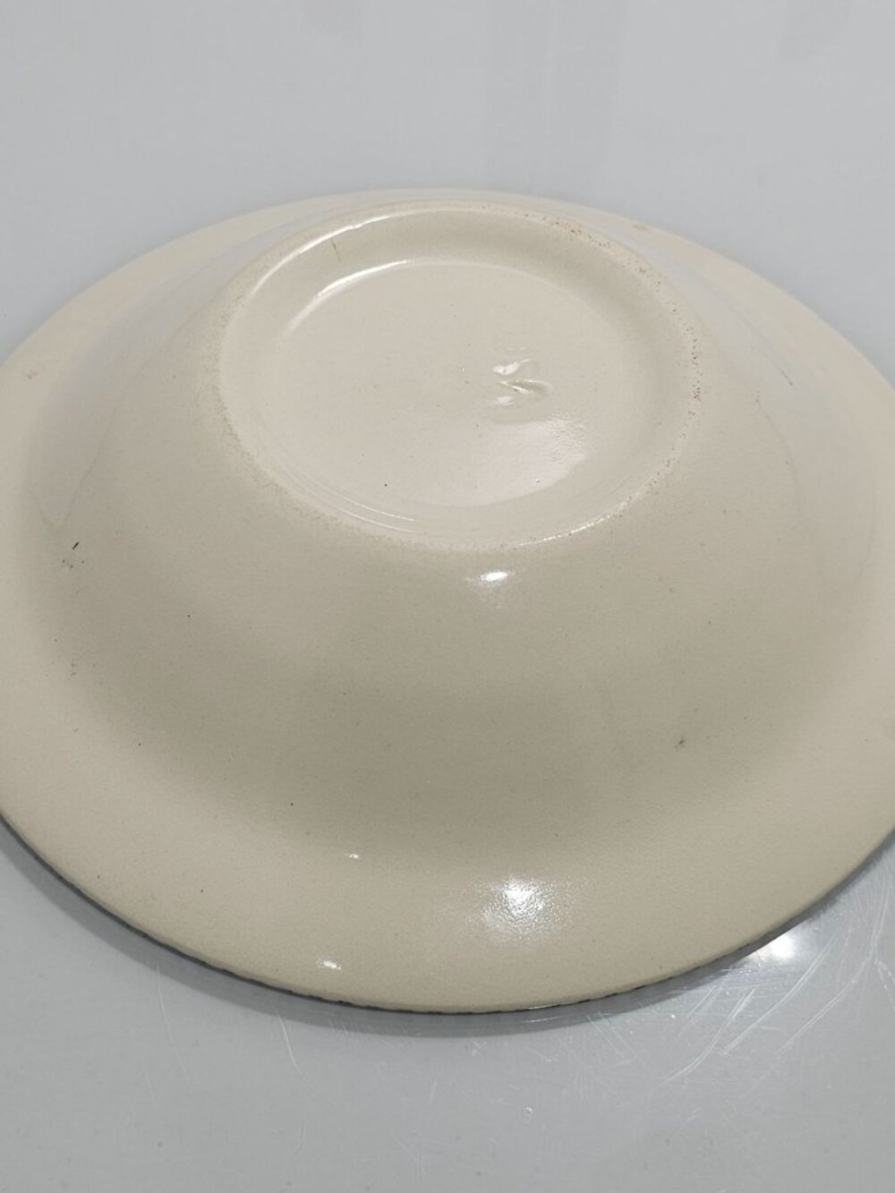 Currier Ives Schoolhouse Blue Bowl 6.5" Royal Pottery winter scene made USA 50s - Picture 5 of 6